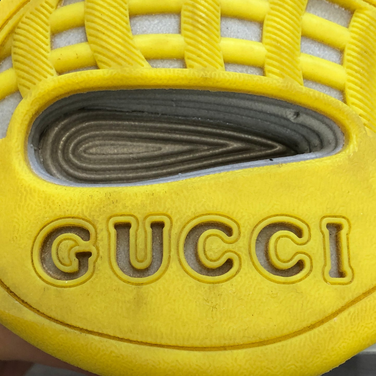 Gucci Women's Run Technical Mesh Athletic Sneaker Shoes 36 Black Yellow Green