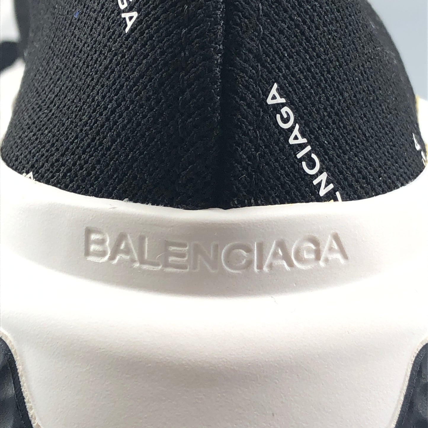 Balenciaga Speed Full Logo Knit Sneakers Black Size 41
