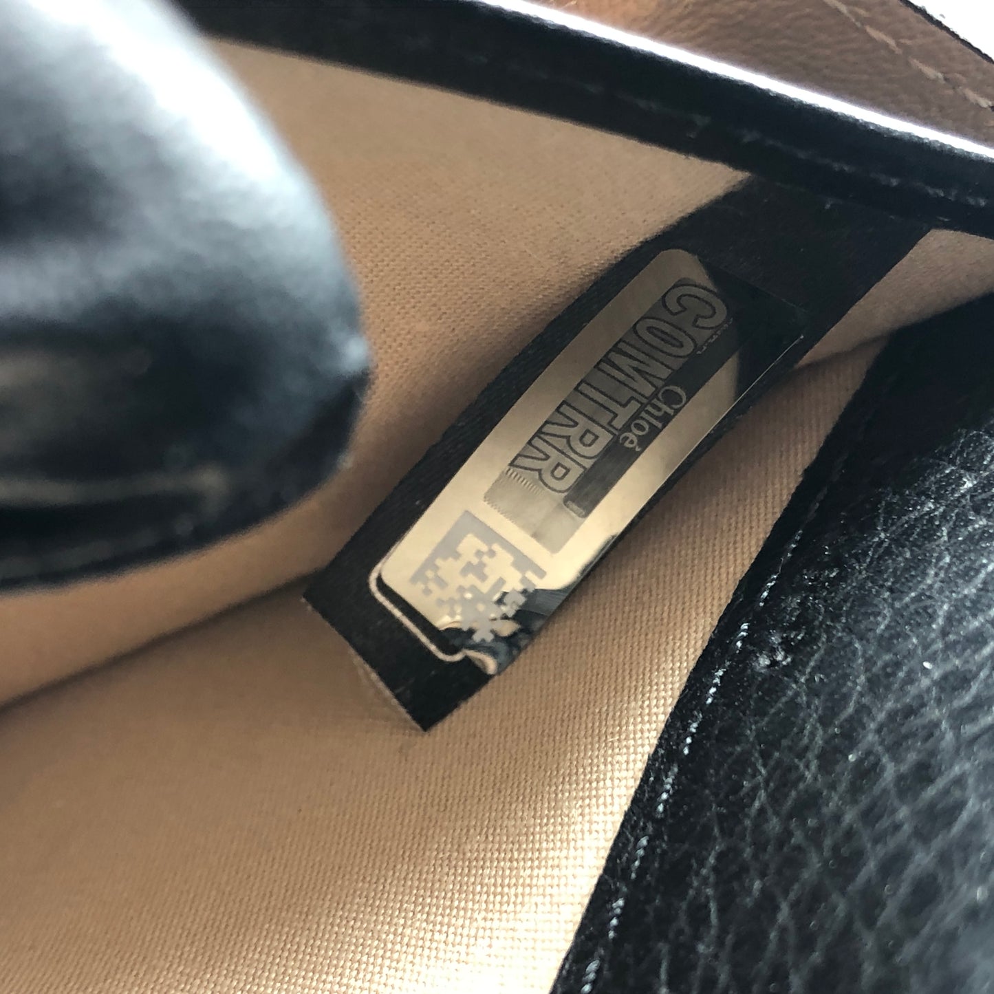 Chloe Faye Grain Leather Flap Long Wallet Black