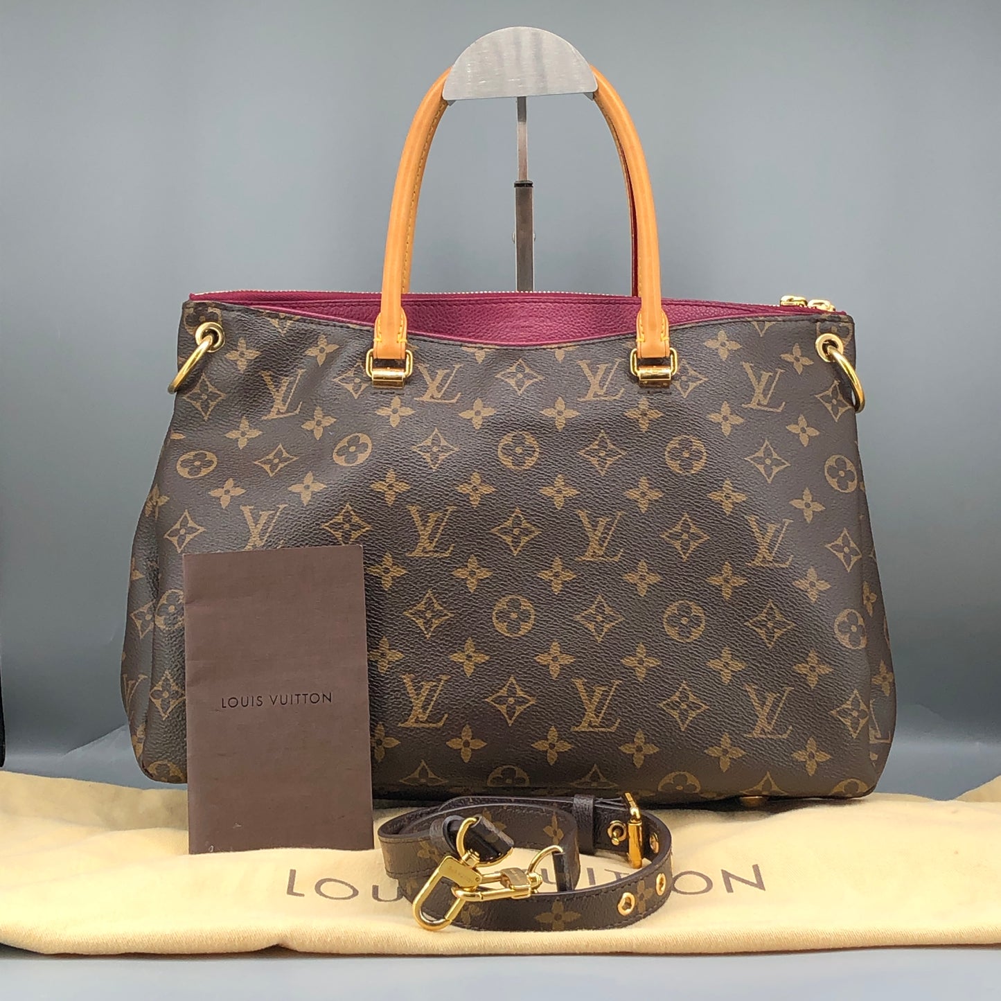 Louis Vuitton Monogram Pallas MM Handbag Brown