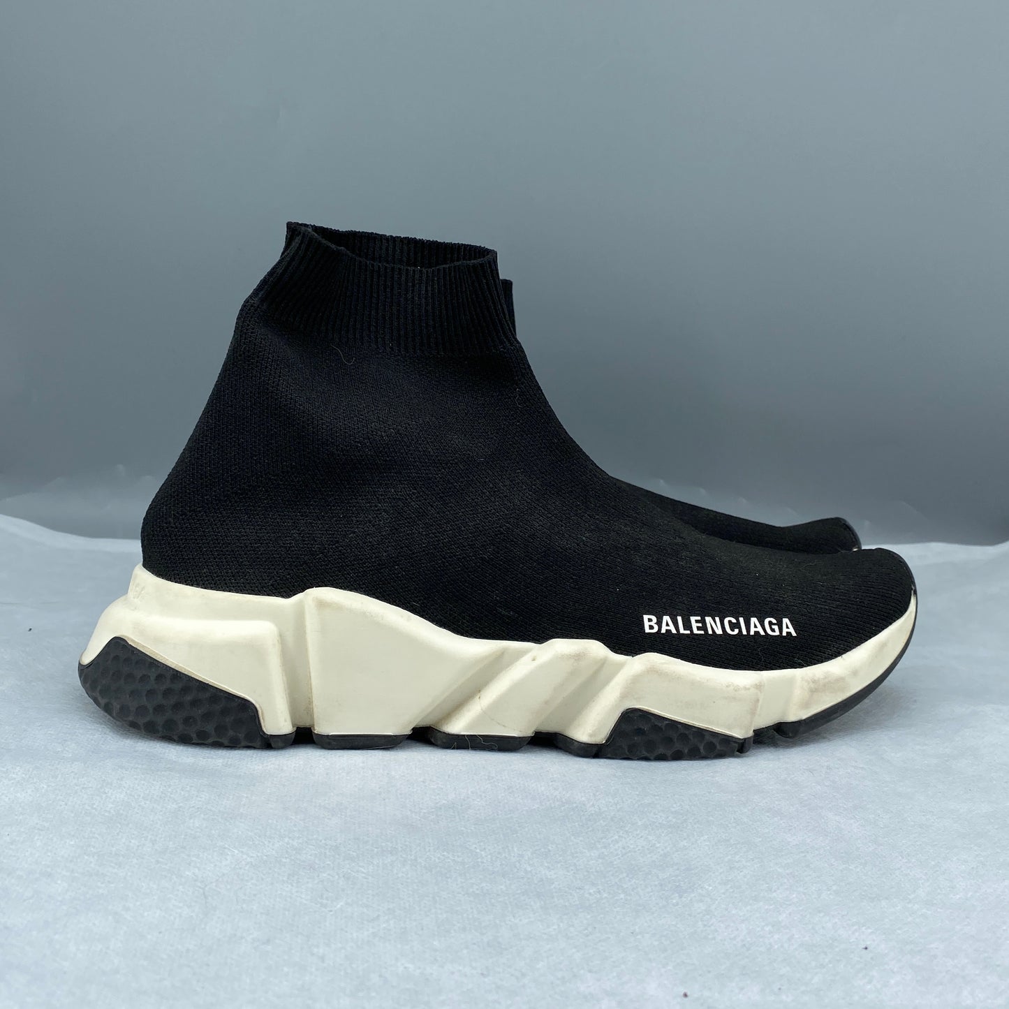 Balenciaga Women's Black Stretch Knit Speed Slip-On Sock Sneakers Size 38