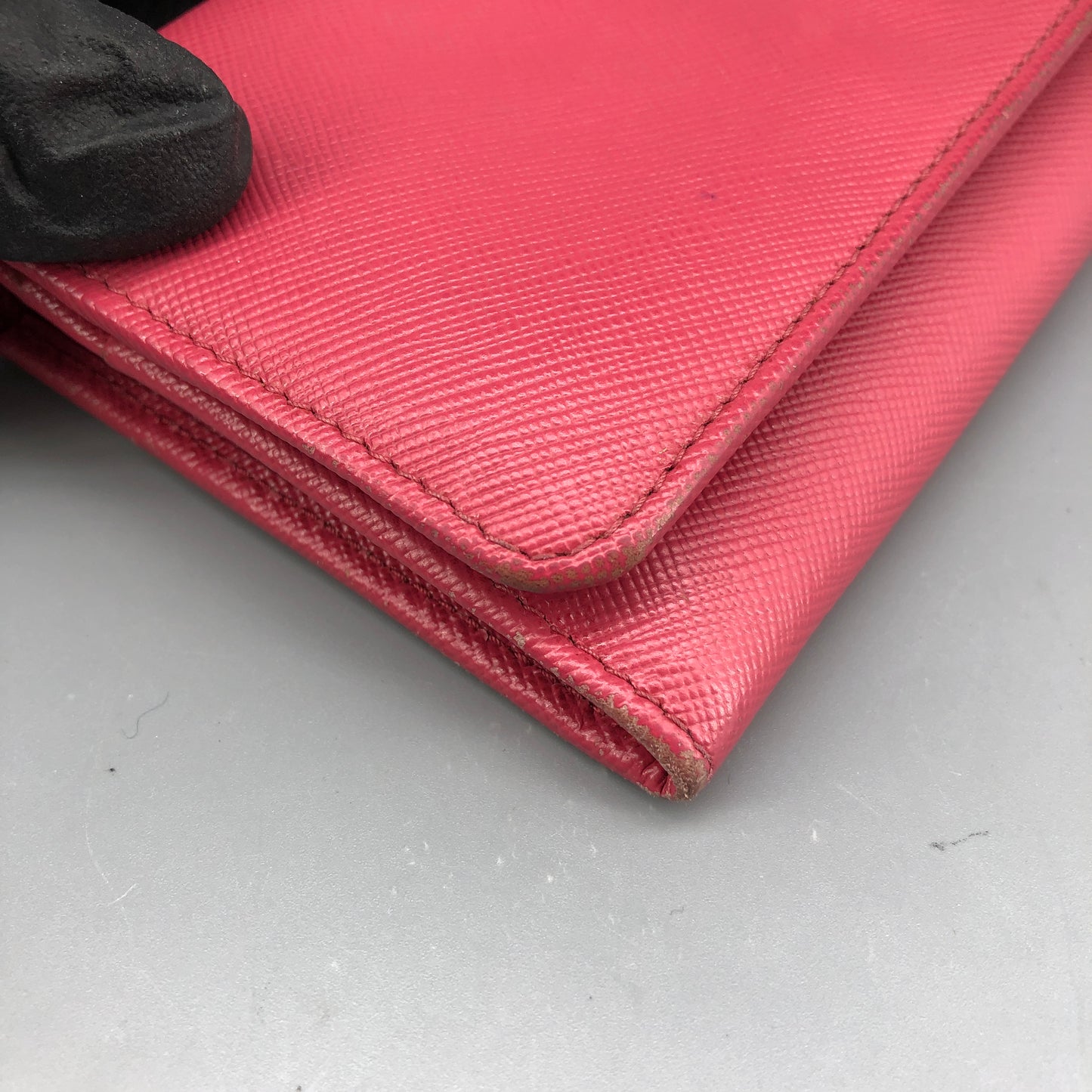Prada Pink Saffiano Leather Flap Long Wallet