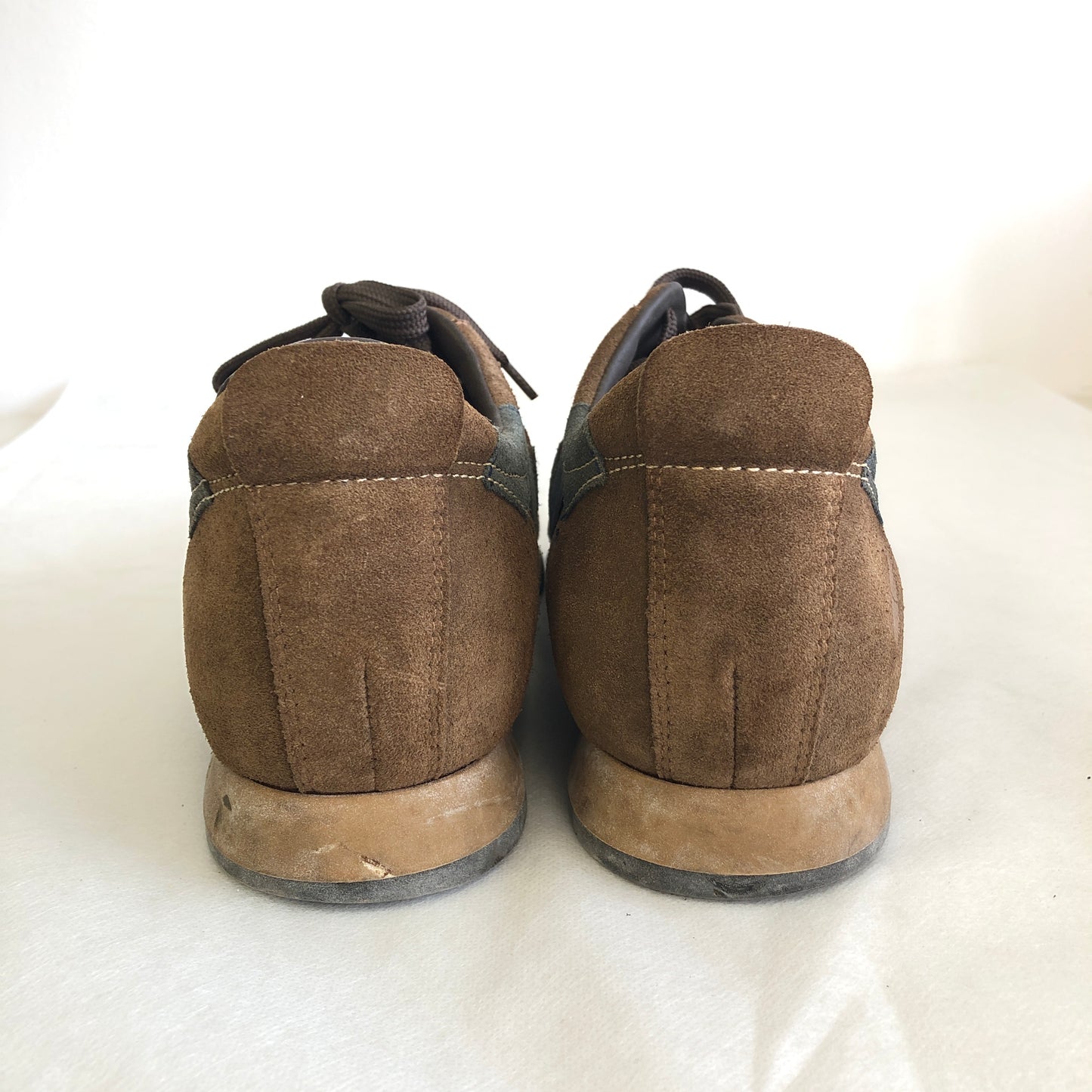 Ferragamo Brown Suede Men's Lace-up Casual Shoes US Size 8.5
