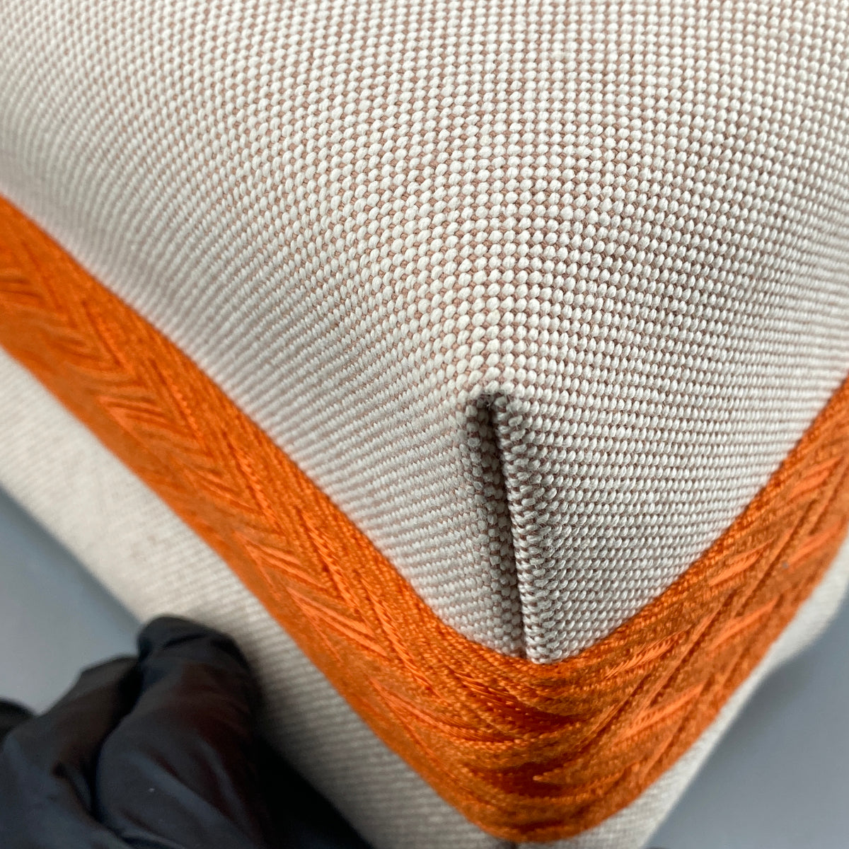 Herms Cream & Orange Canvas Bride-a-Brac Vanity Bag