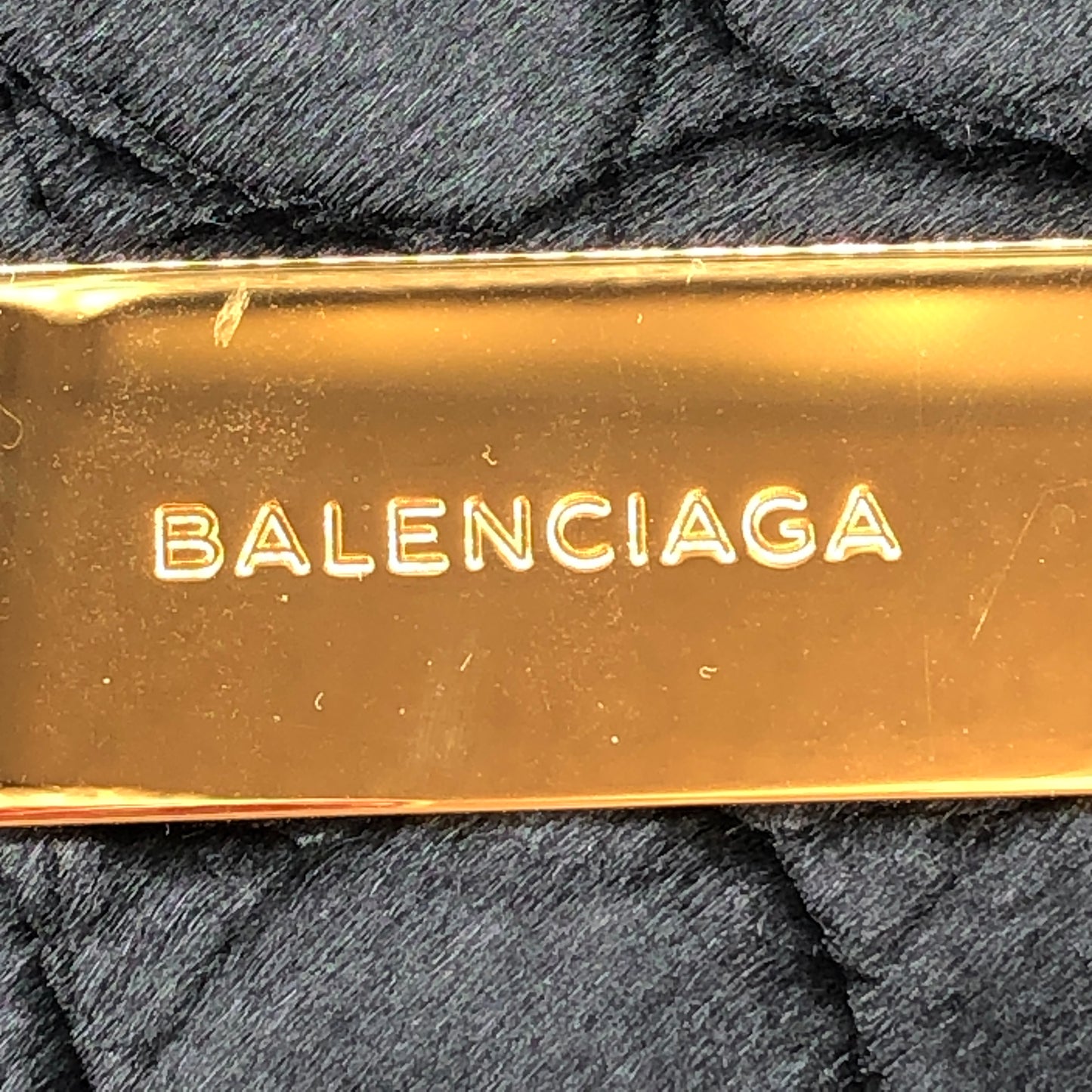 Balenciaga Black Cable Shopper tote Croc-Embossed Metal Top Handle