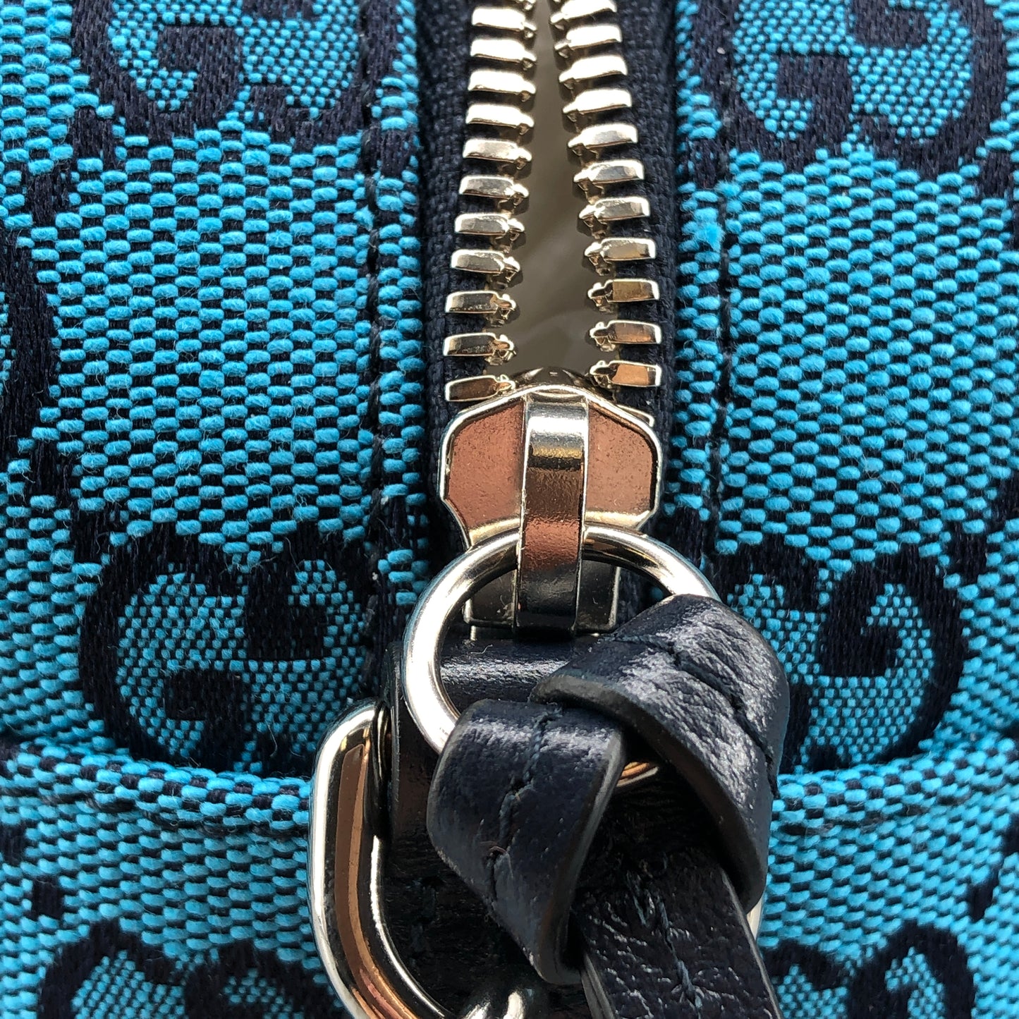 Gucci GG Marmont Small Camera Bag in Blue Diagonal Quilted Canvas