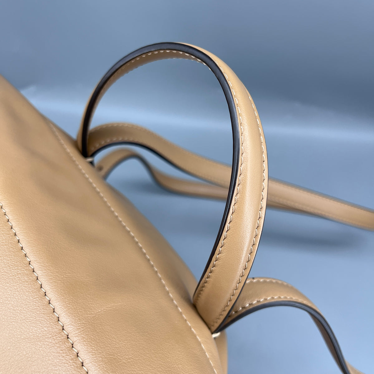 Fendi Brown beige Leather FF-clasp Backpack