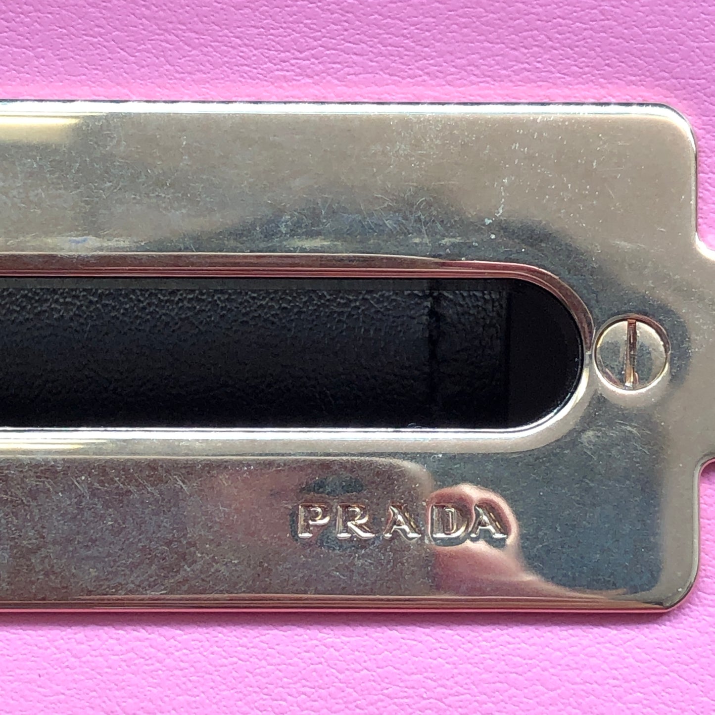 Prada Cahier Studded Leather Crossbody Shoulder Bag Pink Black