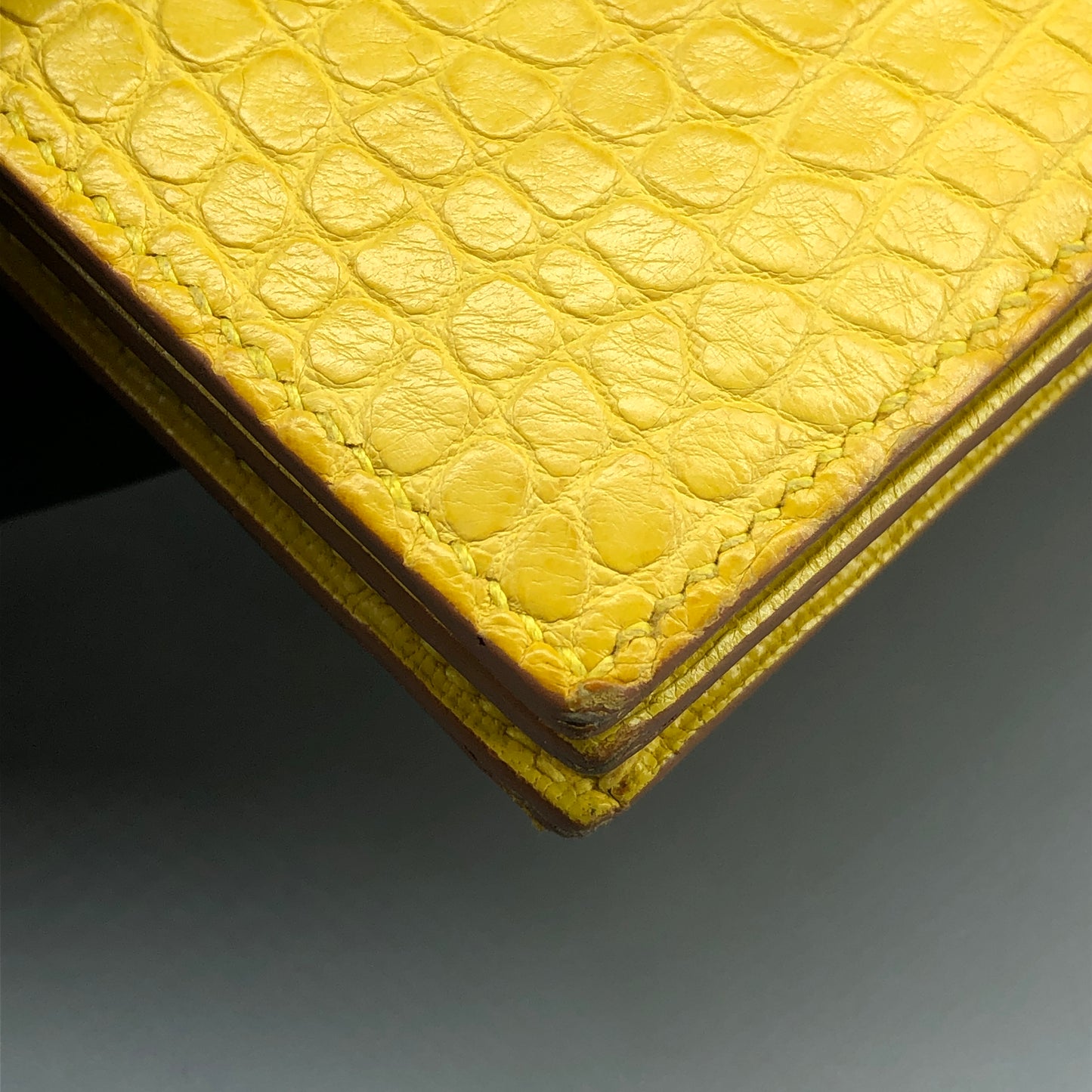 Hermes 2011 Bearn Alligator Long Wallet Yellow
