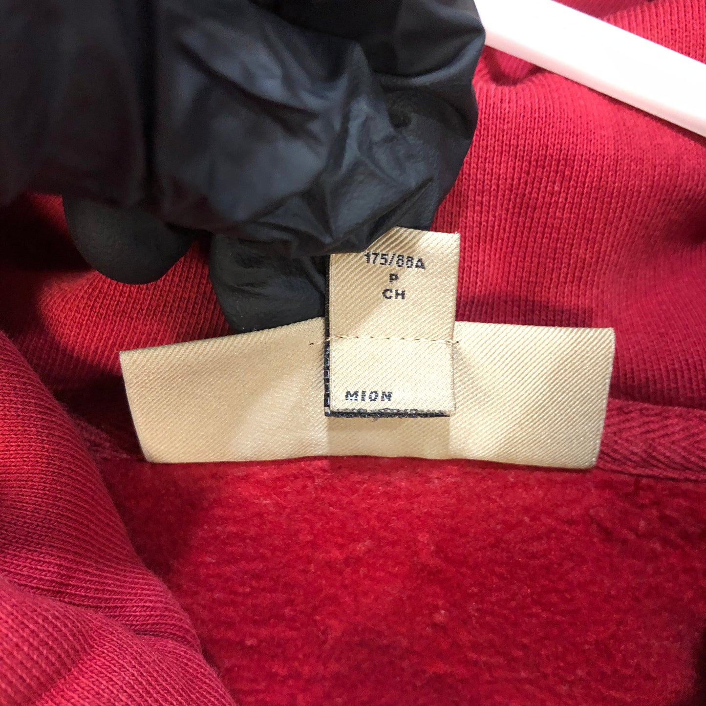 Burberry Burgundy Logo Print Hoodie Size S