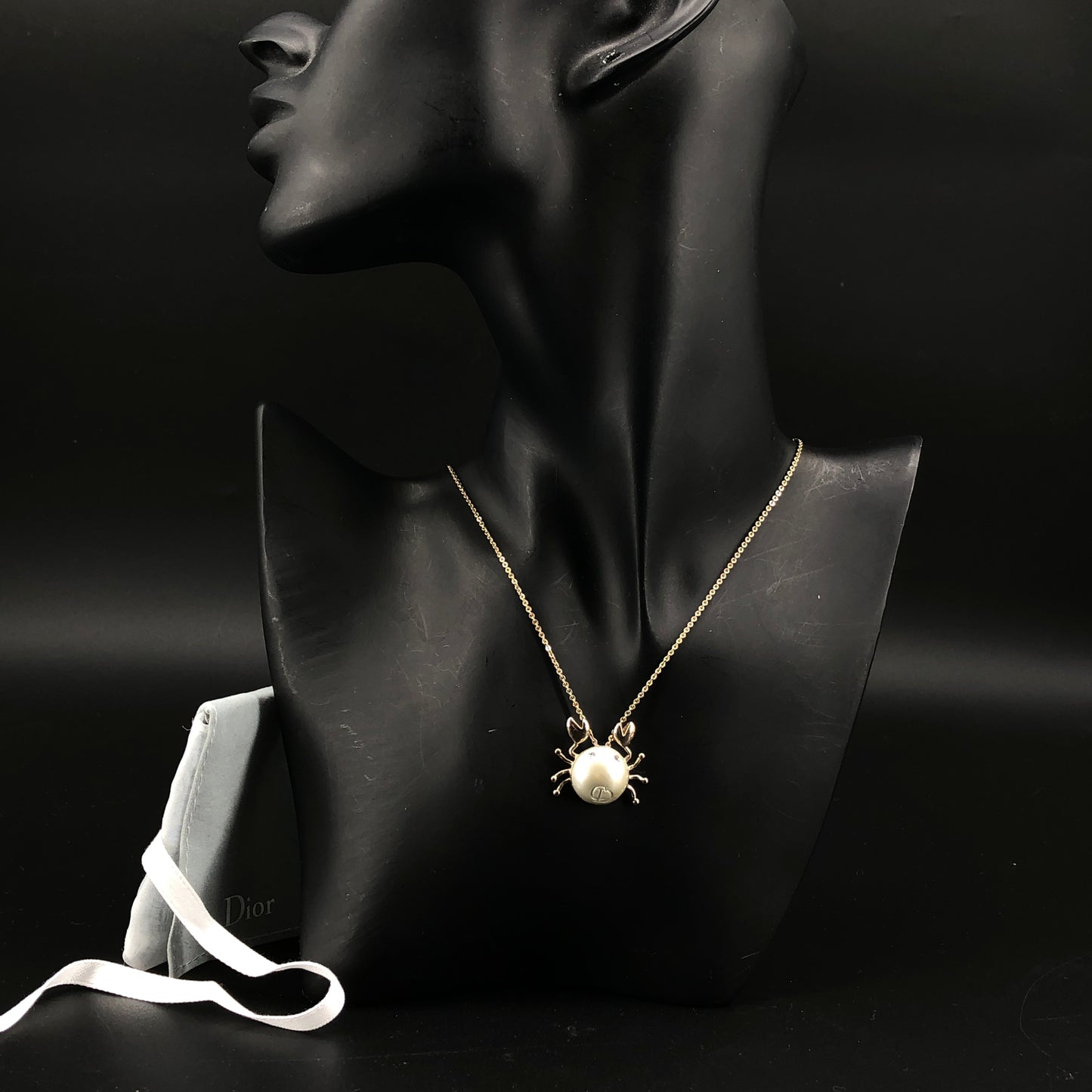 Christian Dior Spider Pearl Pendant Necklace
