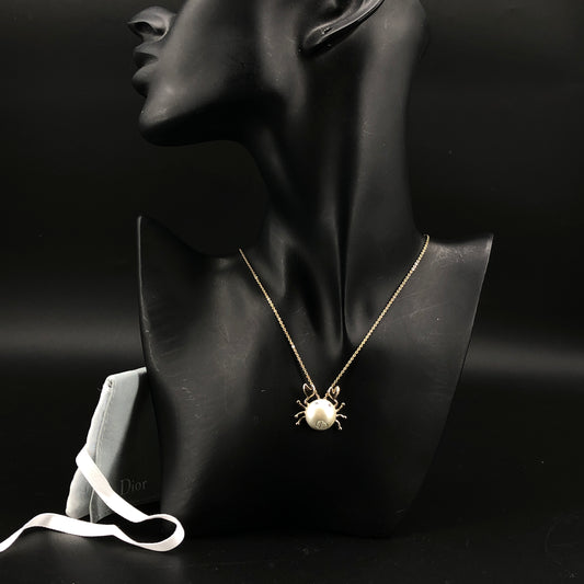 Christian Dior Spider Pearl Pendant Necklace