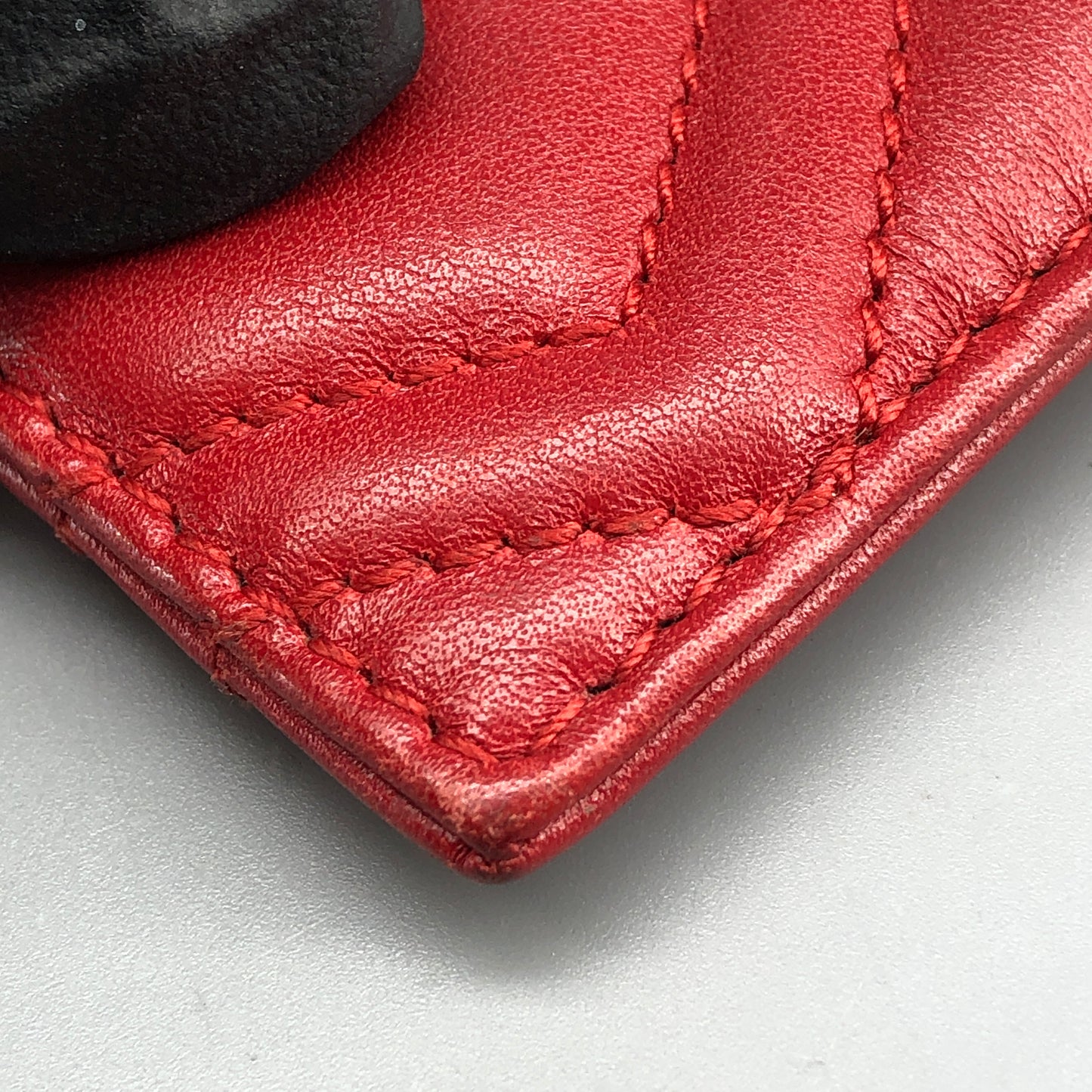 Gucci Chevron Quilted GG Leather Card Holder Red