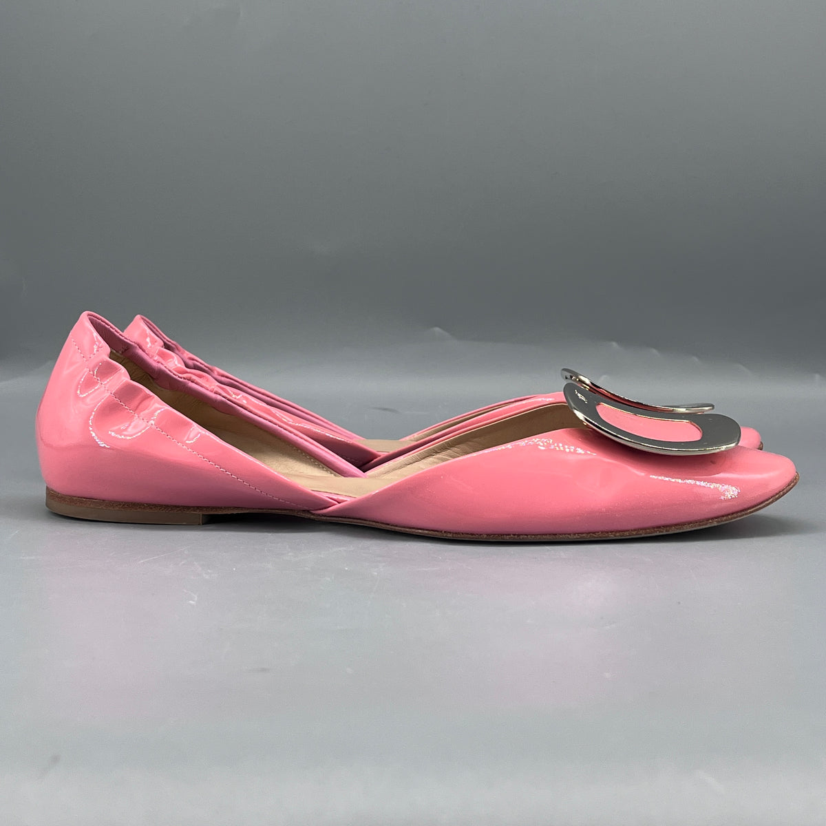 Roger Vivier Candy Pink Patent Leather Ballet Flats size 37