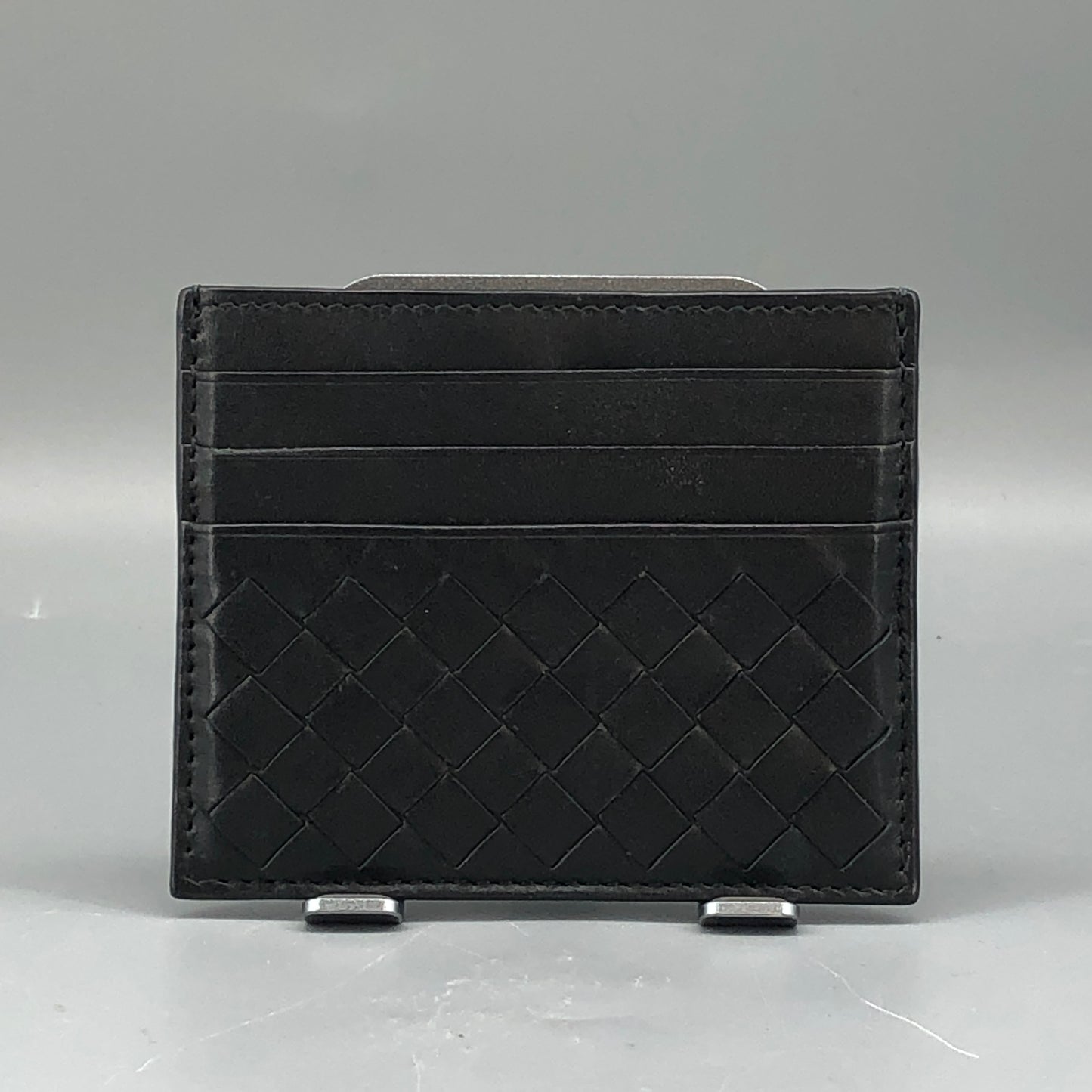 Bottega Veneta Intrecciato Leather Card Holder Black