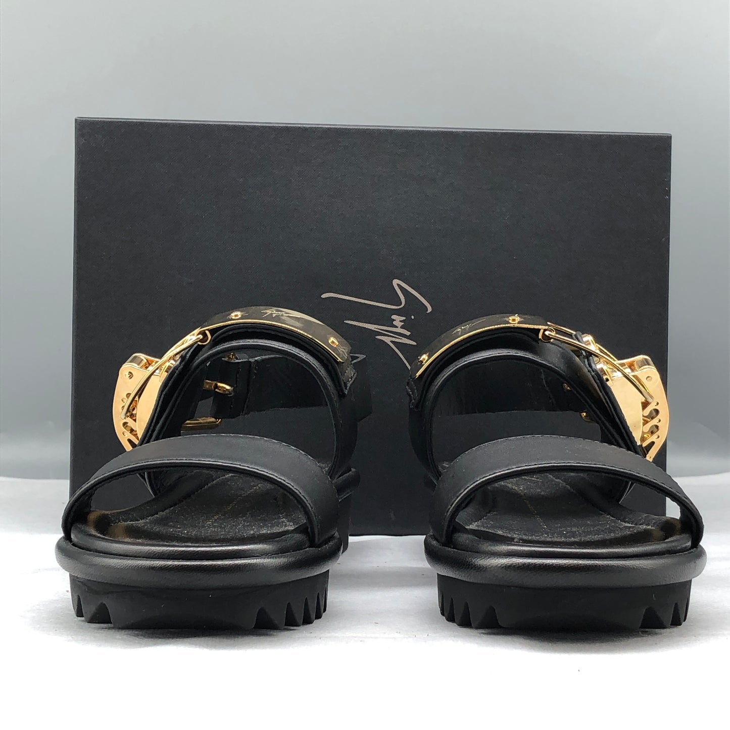 Giuseppe Zanotti Women's Black & Gold Platform Sandals shoes 36