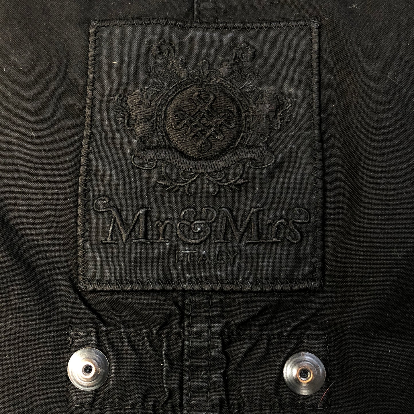 Mr & Mrs Black Fur Hood Short Parka Coat L