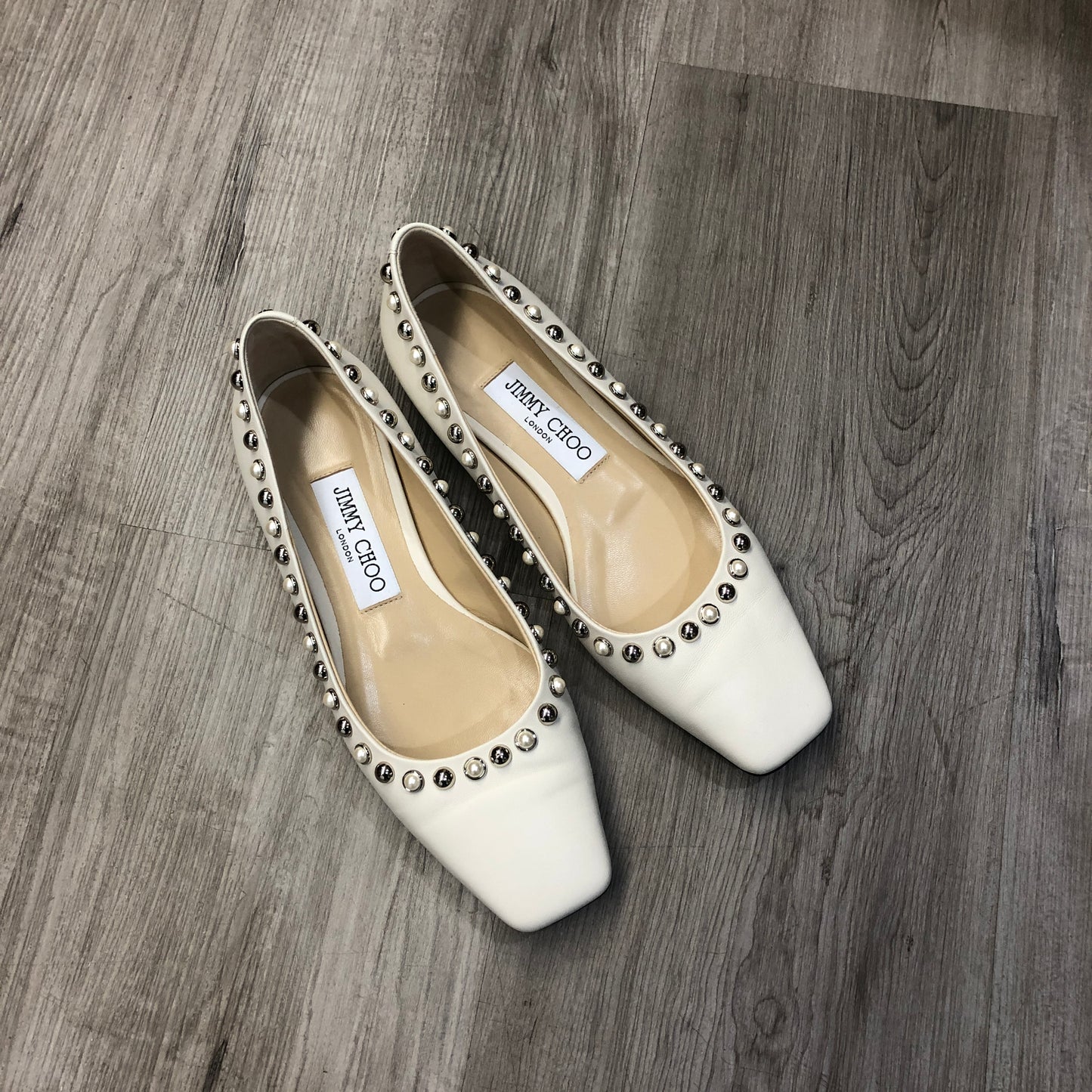 Jimmy Choo Women's Ballet Flats Size 35 White