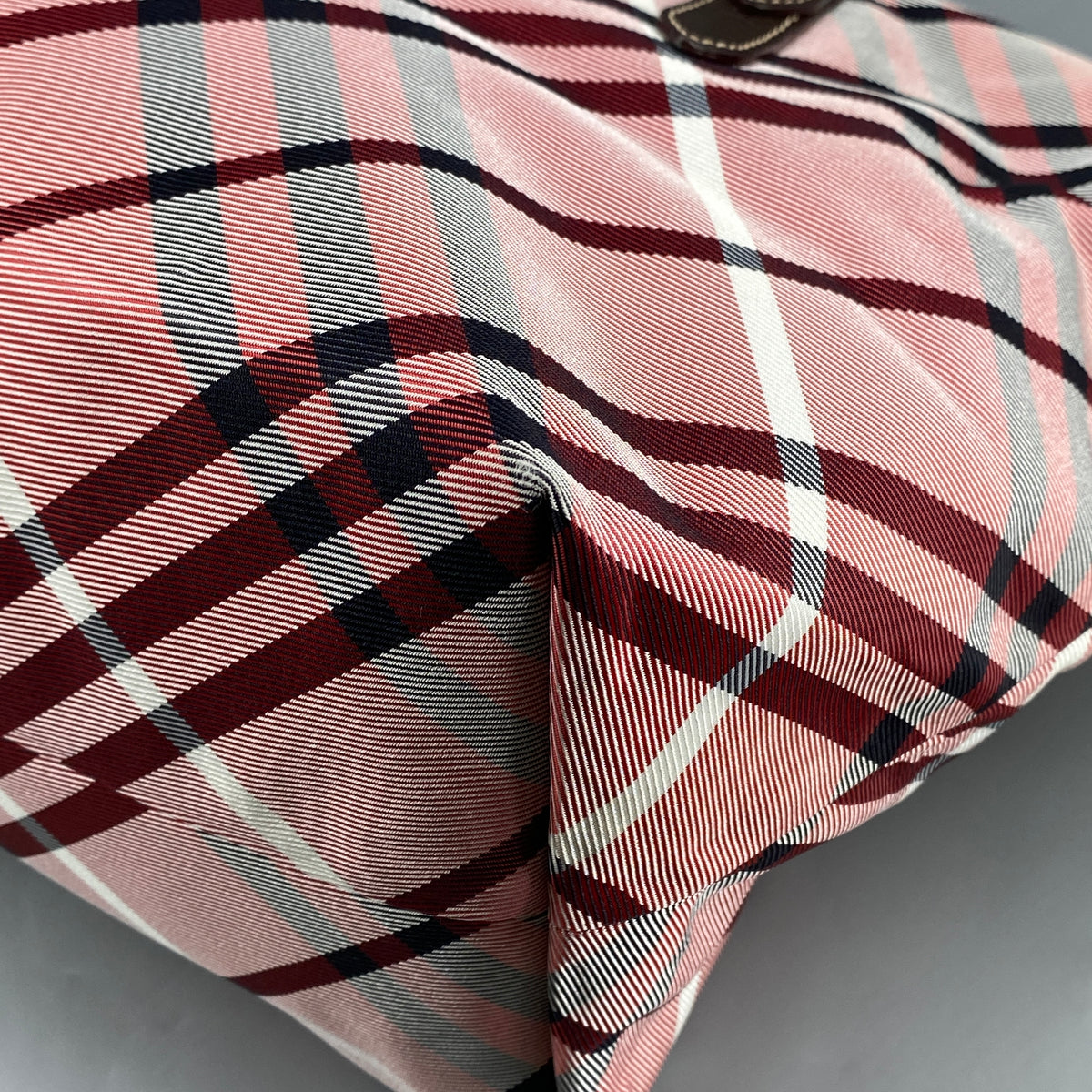 Burberry Pink Wine Check Tote Bag