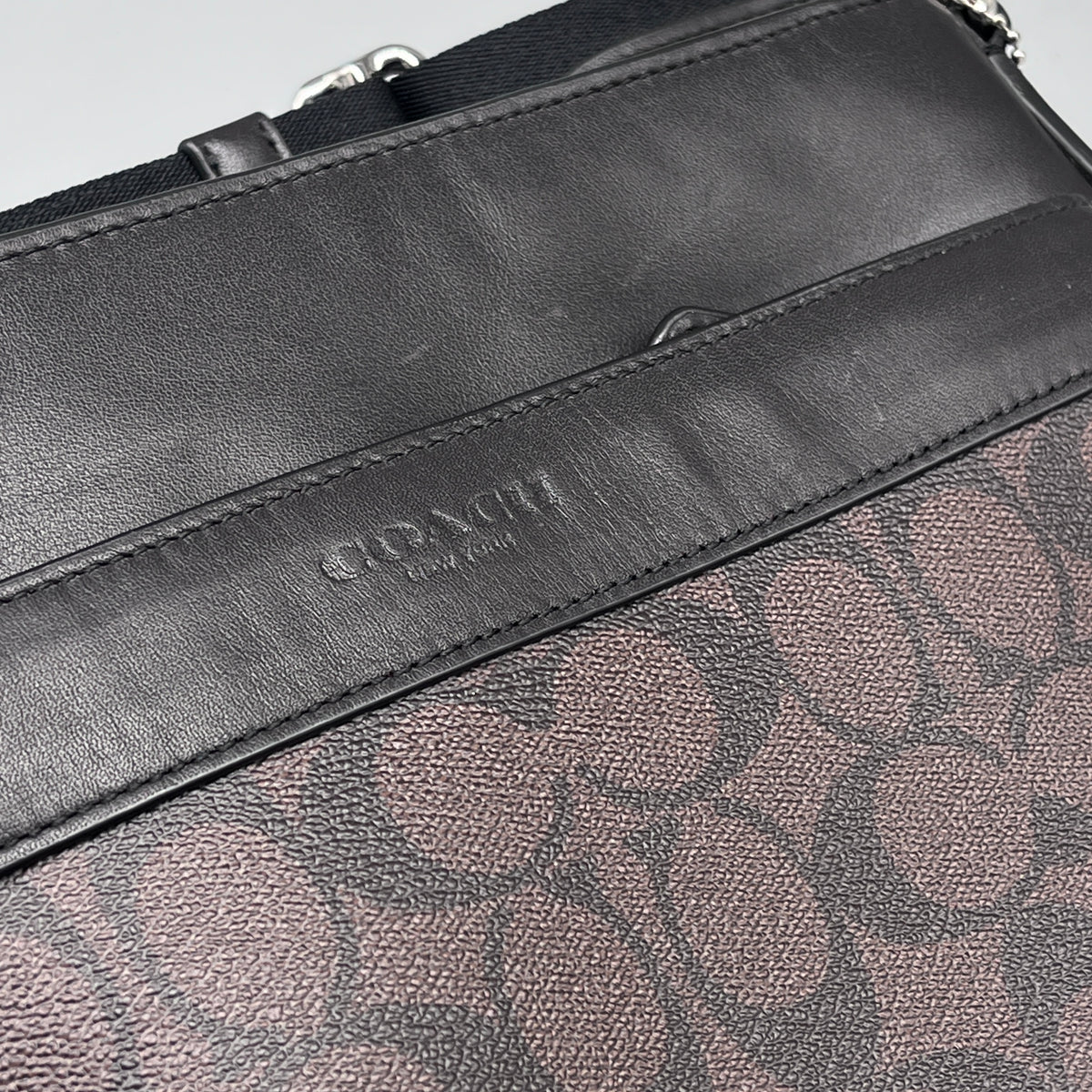 Coach Brown & Black Signature Canvas Crossbody Bag