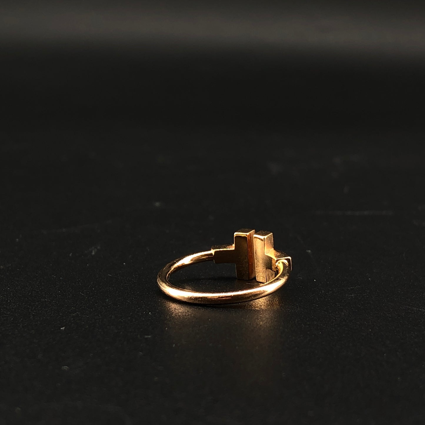 Tiffany & Co. AU750 18K Yellow Gold T Narrow Band Ring Size 57mm
