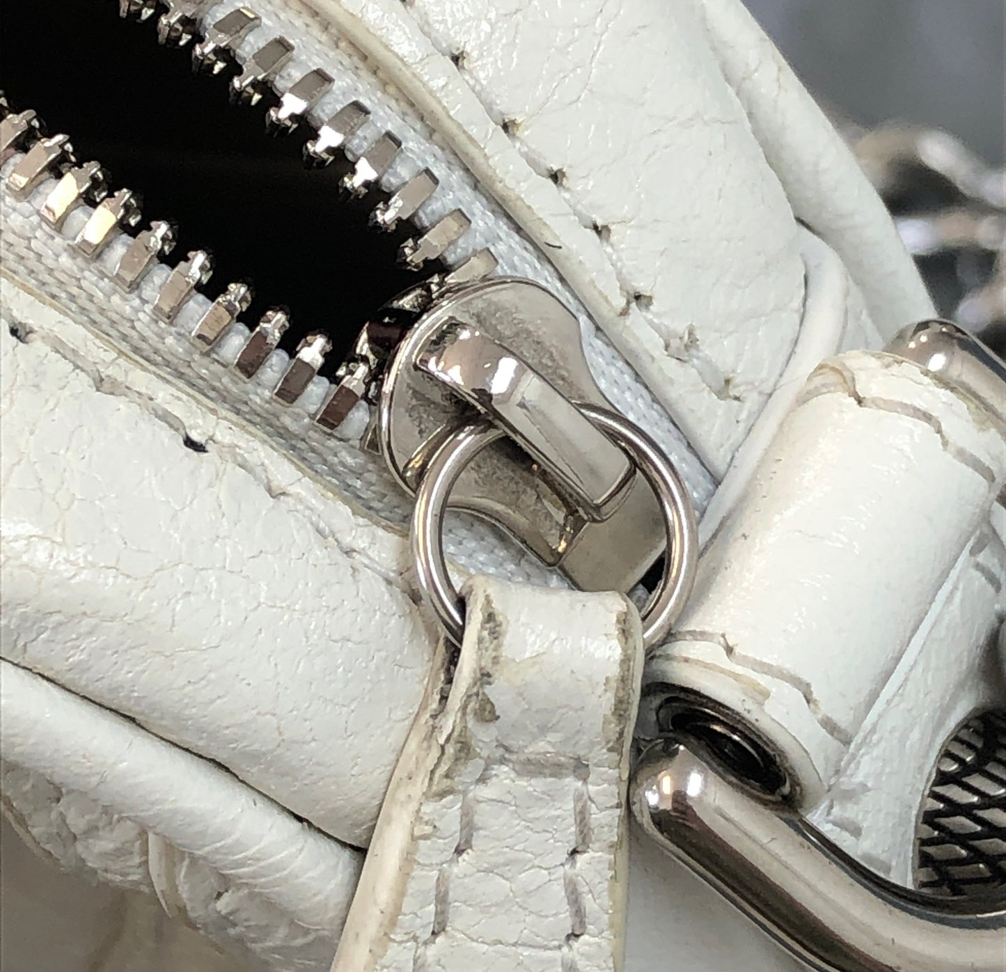 Balenciaga White Heart‑Shape Chain Crossbody Bag