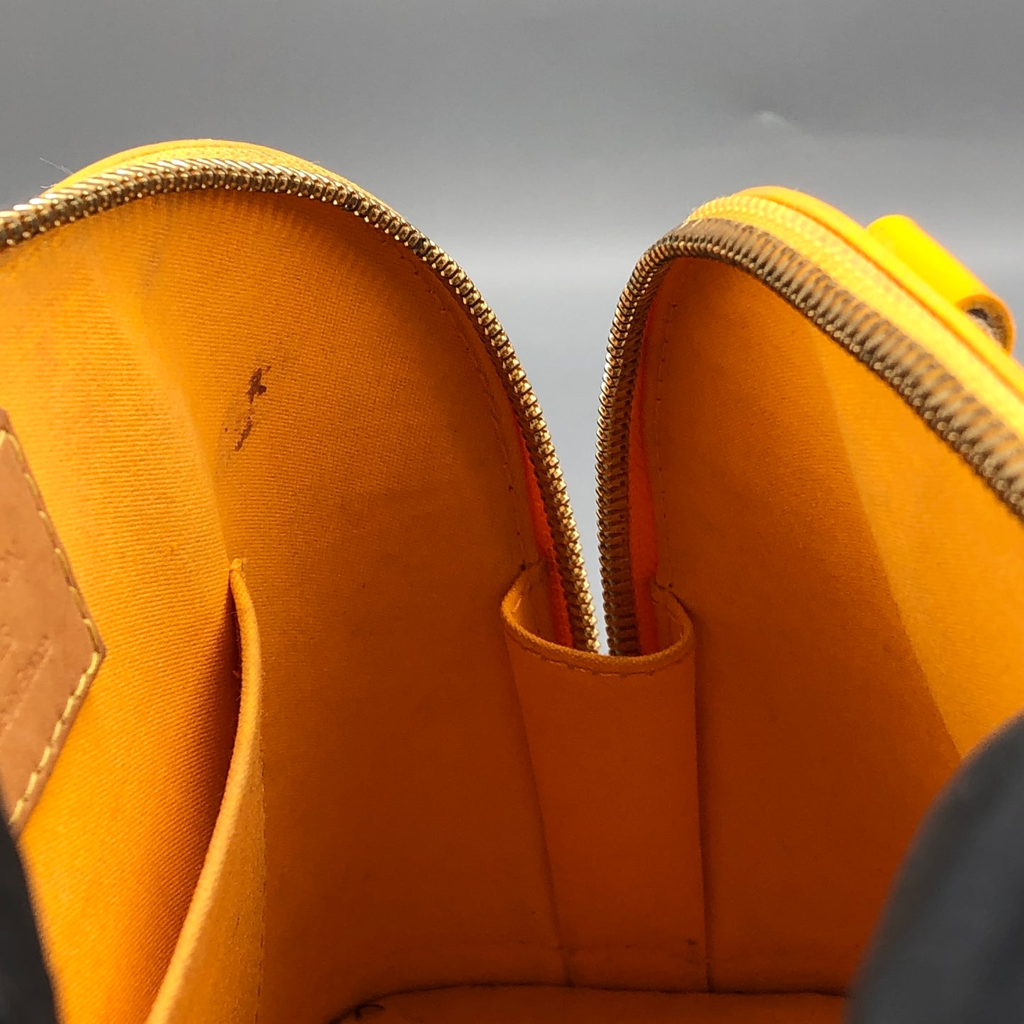 Louis Vuitton Yellow Vernis Monogram Alma Handbag Shoulder Bag