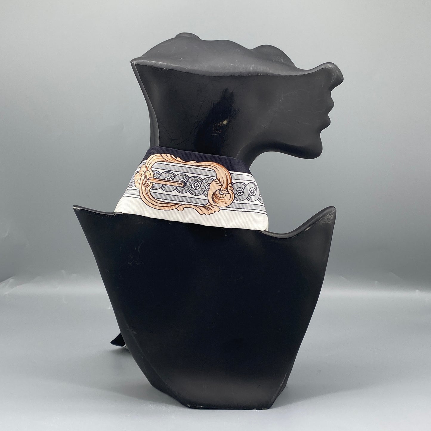 Hermes Black Multi‑Color Silk Twilly Scarf