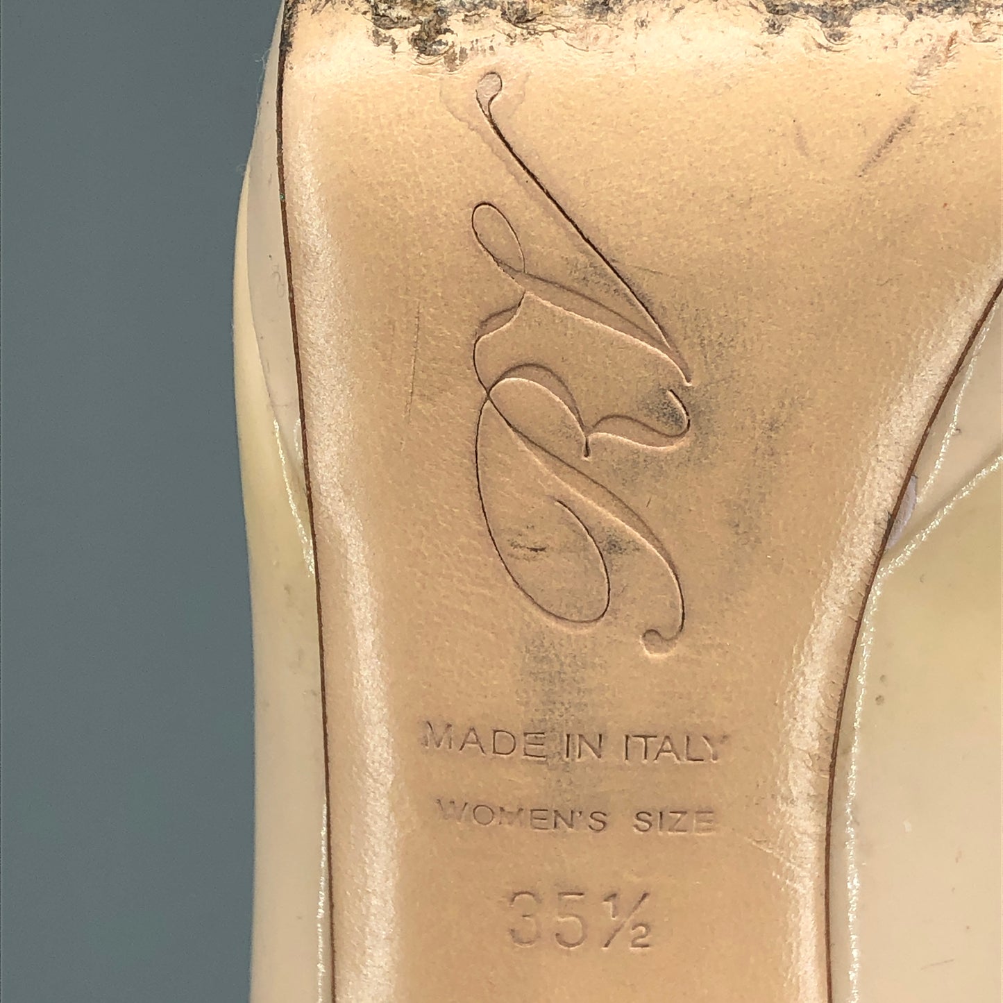 Roger Vivier Nude Patent Leather Square Buckle Platform High Heels 35.5