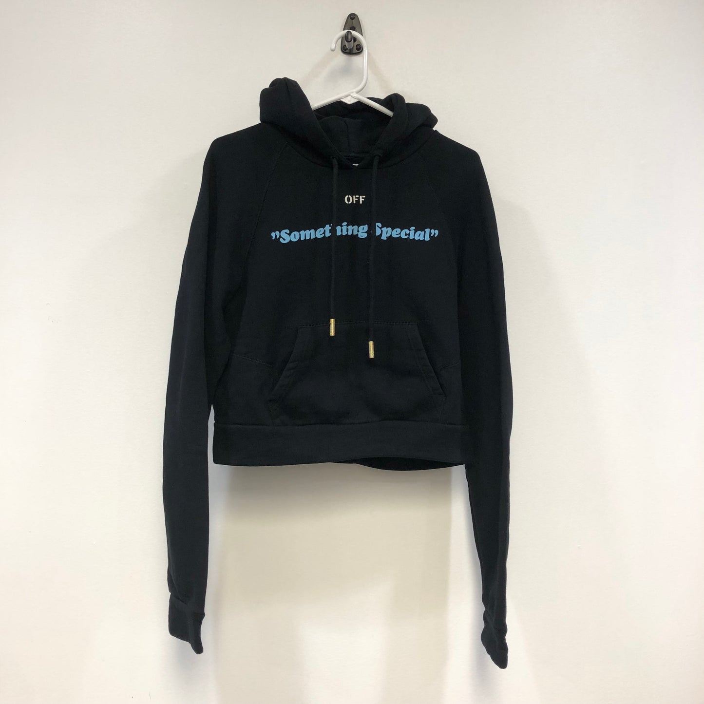 Off-White Black Cropped "Something Special" Hoodie Size XXS