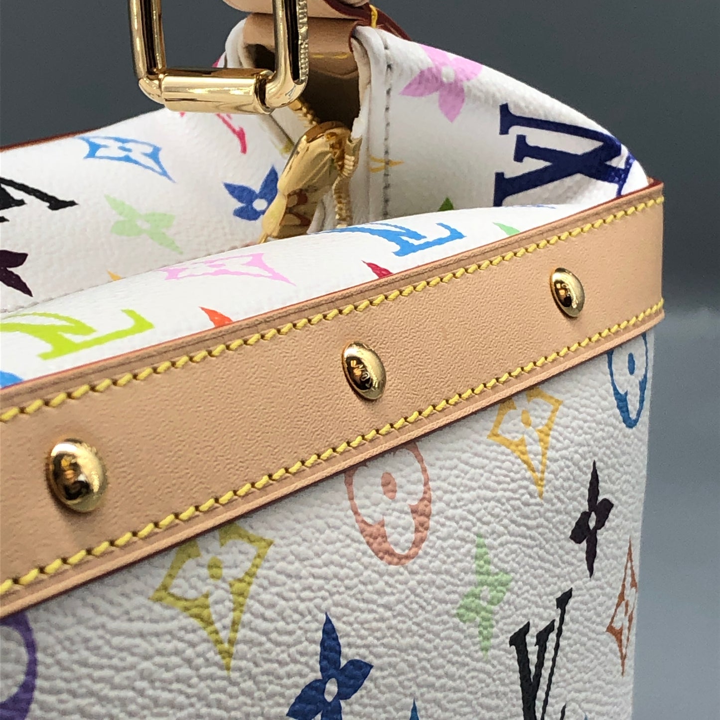 Louis Vuitton x Takashi Murakami White Multicolor Nice Mini Vanity Case Bag