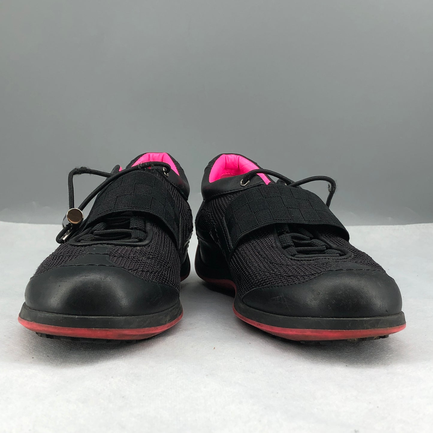 Louis Vuitton Black Mesh & Pink Lining Low Top Casual Sneakers 35