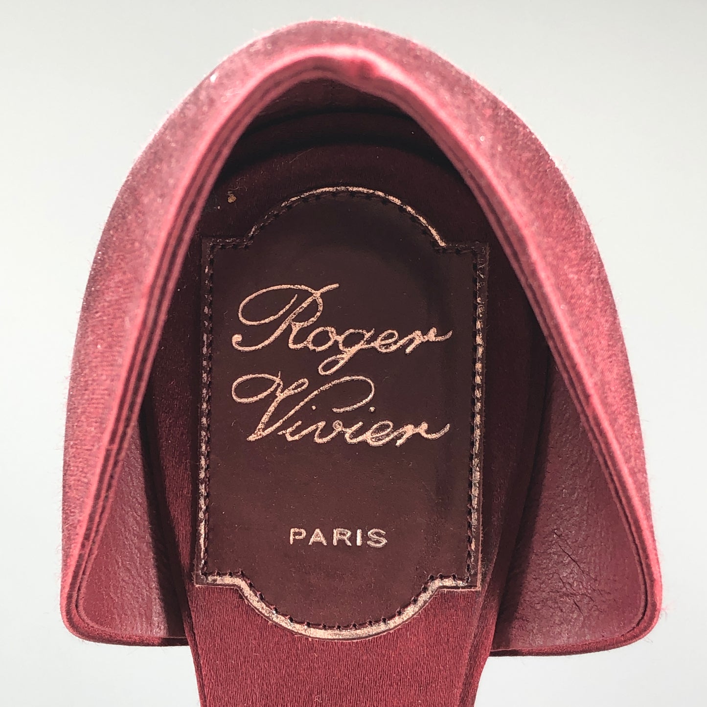 Roger Vivier Women's Crystal Buckle D'Orsay Flats 36 Wine Red