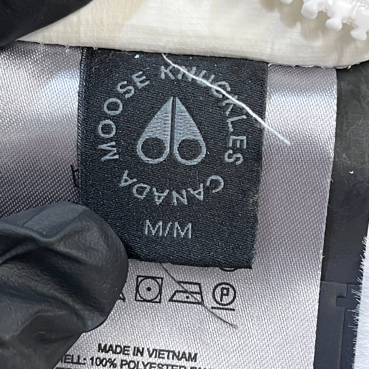 Moose Knuckles  White Hooded Zip Quilted Jacket Size M