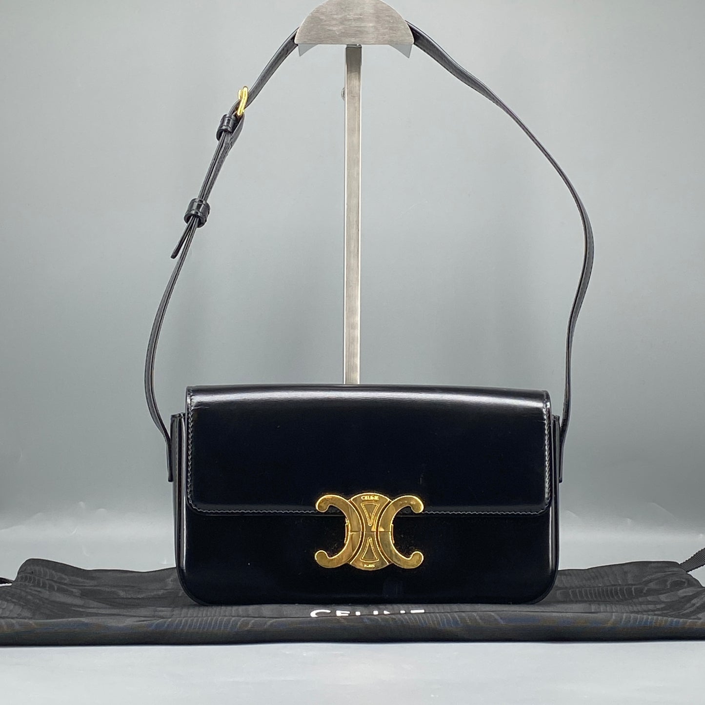 Celine Black Triomphe Shoulder Bag
