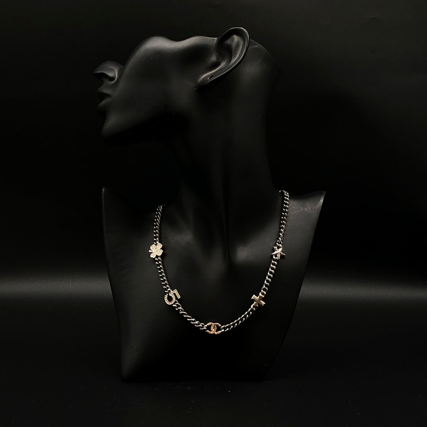 Chanel Crystal CC & Star Necklace