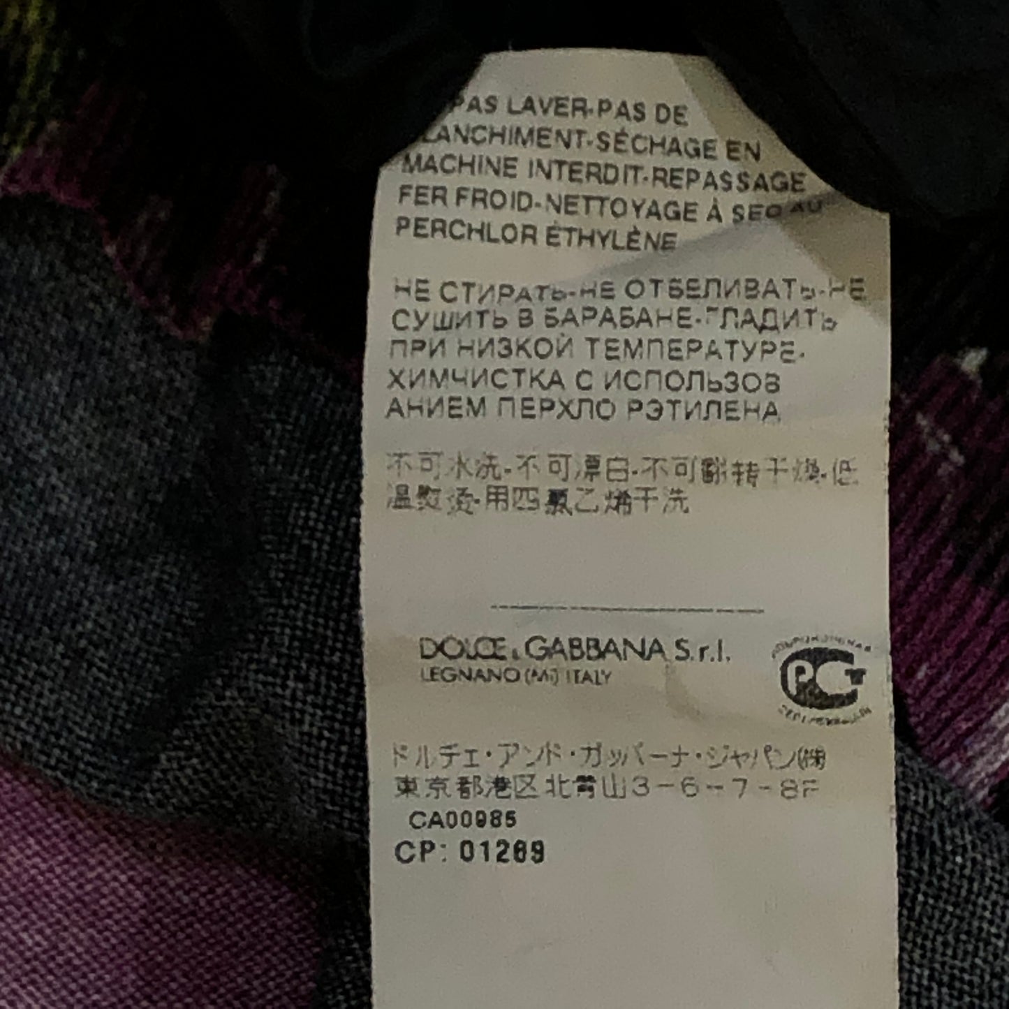 Dolce & Gabbana Black Purple Floral V‑Neck Long Sleeve Top 44