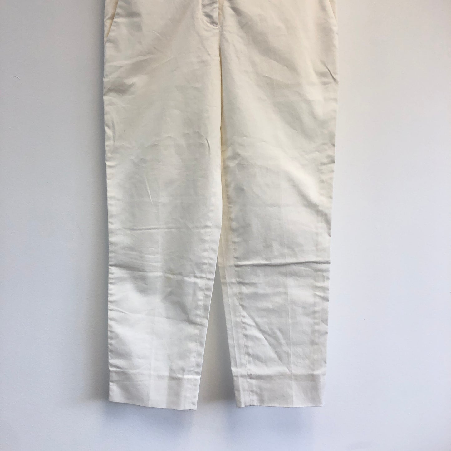 Miu Miu White Cotton-Blend Cropped Trousers Size 38