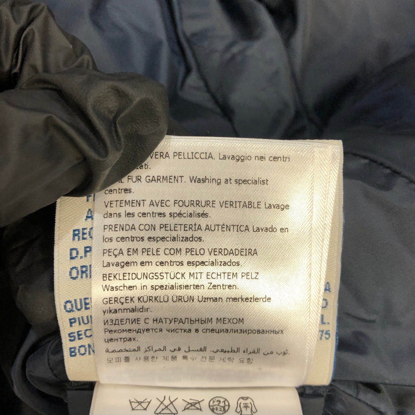 Moncler Dark Blue Quilted Down Jacket Size 00