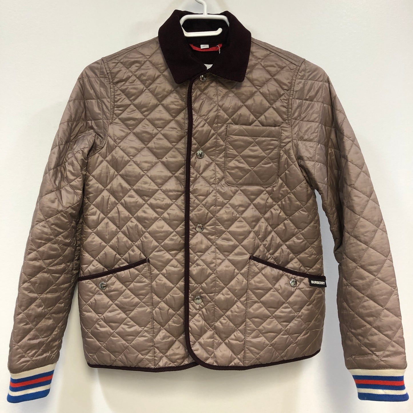 Burberry Classic Diamond Quilted Collared Jacket 12Y Height 152cm Dark Brown Khaki Two-Tone