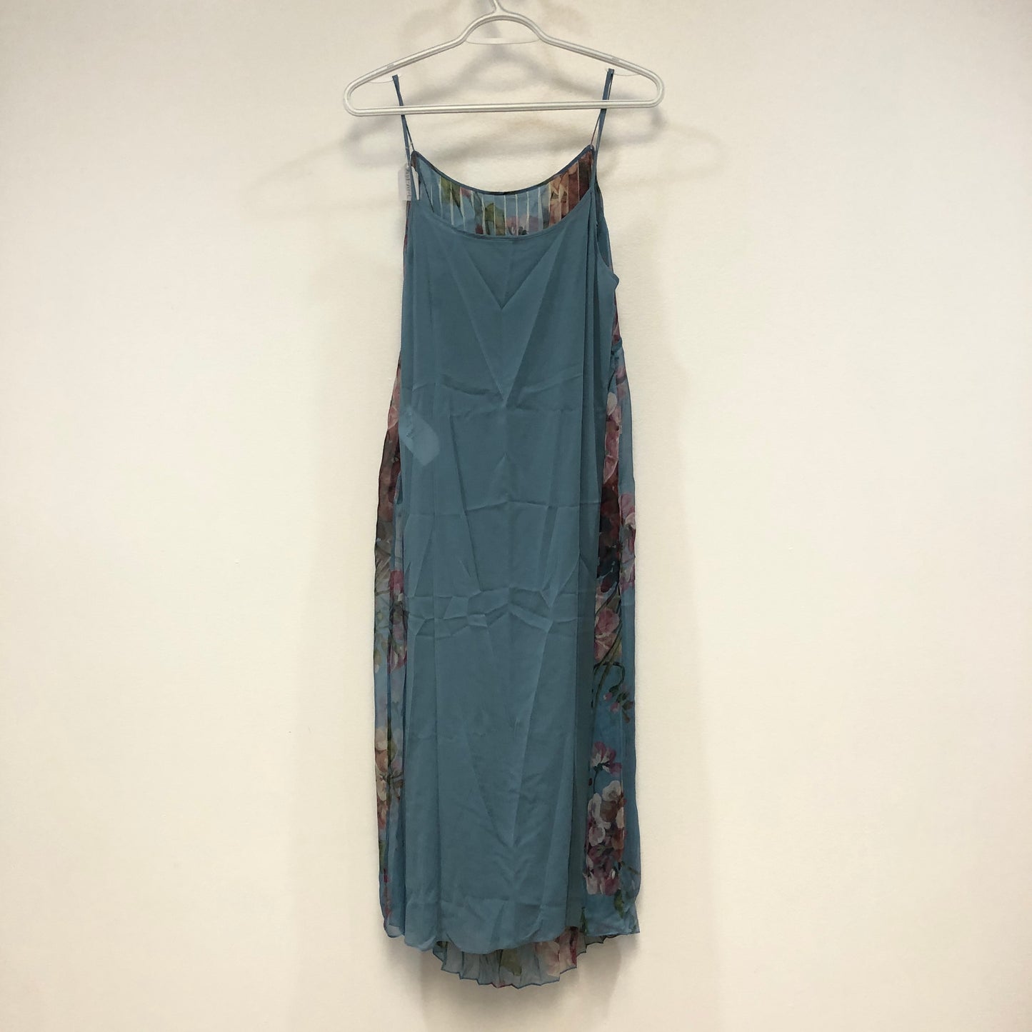 Gucci Blue Floral Print Two-Layer Slip Dress Size 38