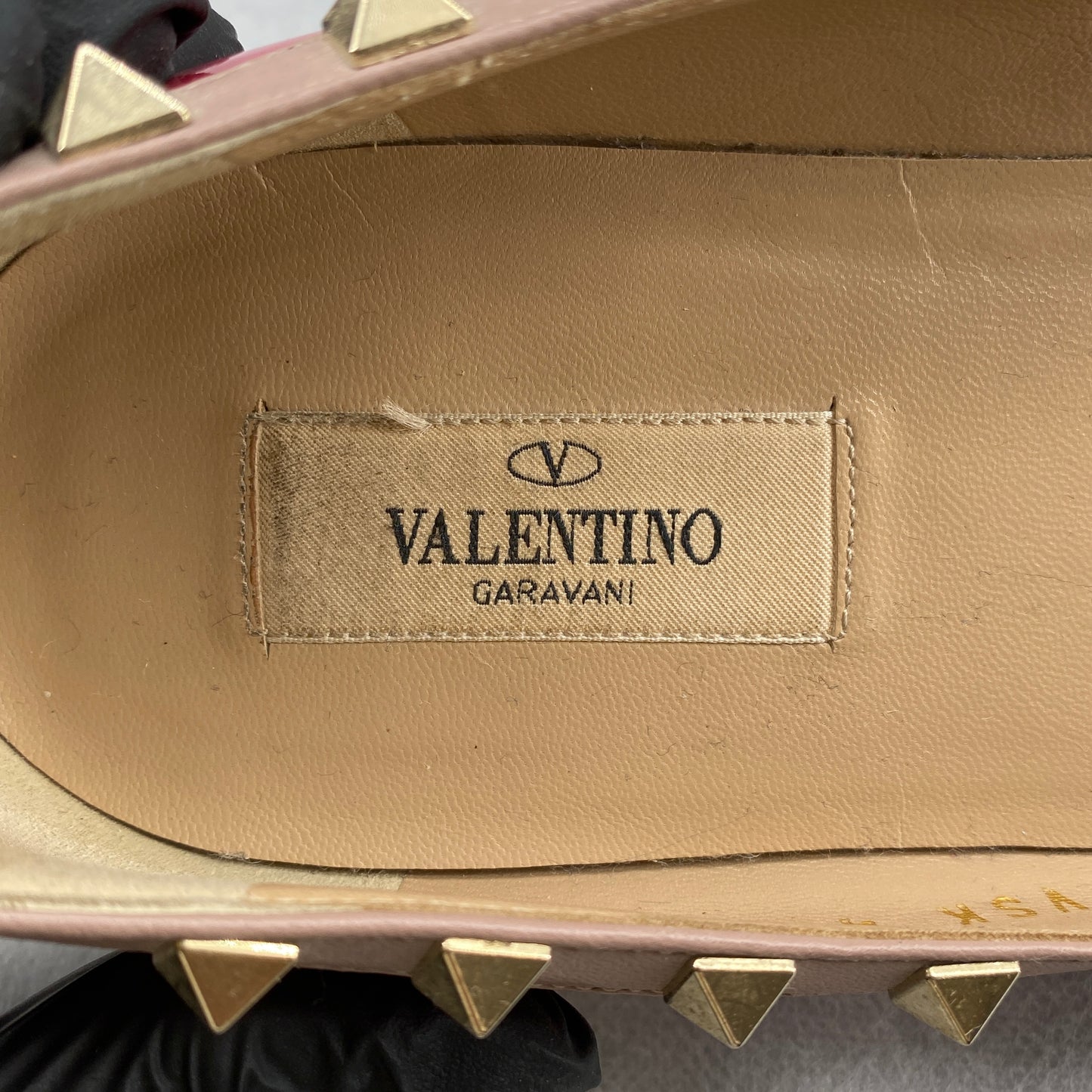 Valentino Rockstud Patent Flat Shoes Size 40 Hot Pink