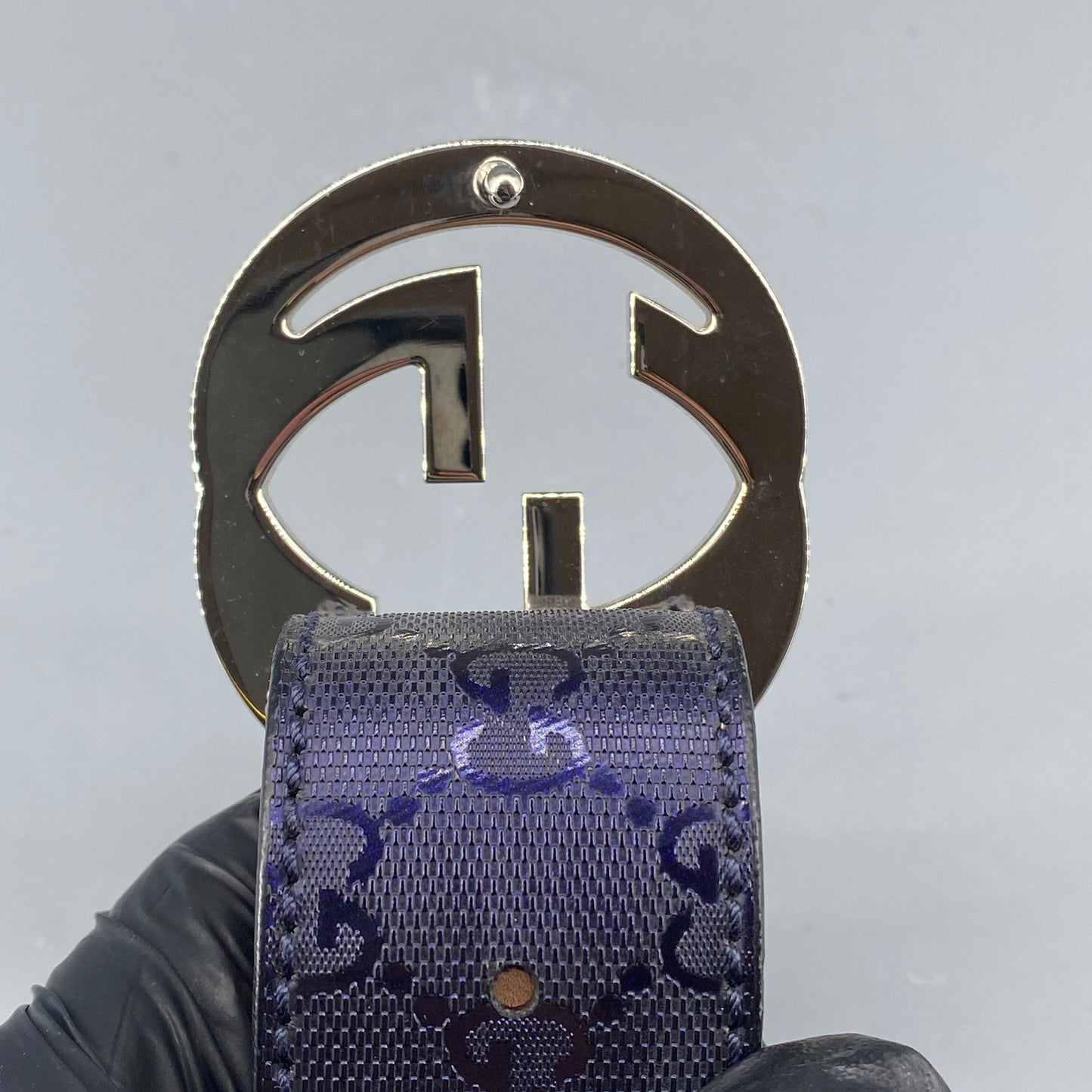 Gucci Dark Blue GG Supreme Belt 90cm