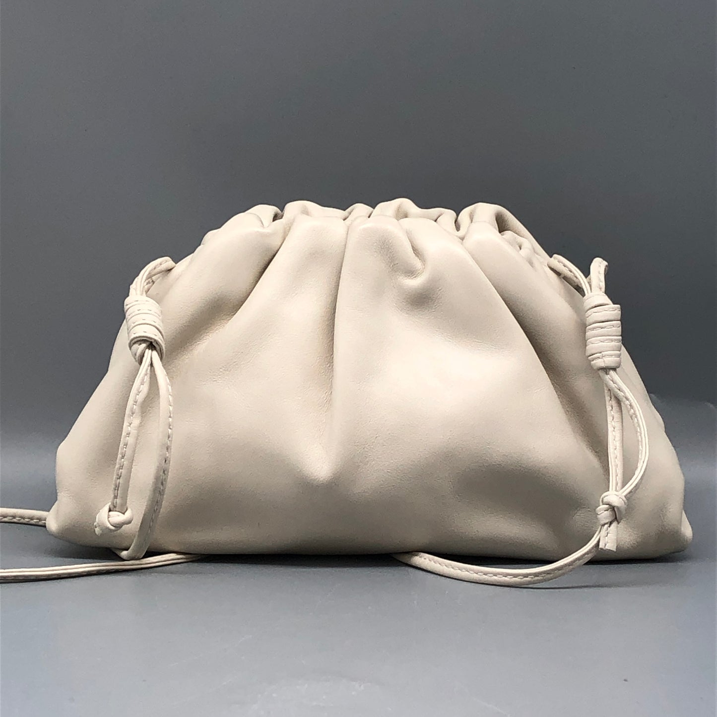 Bottega Veneta Medium Pouch Clutch Bag Cream