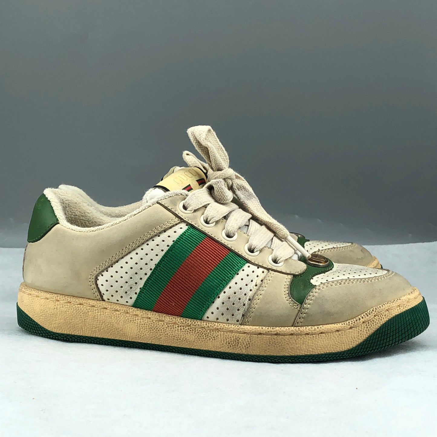 Gucci Ace Web Stripe Sneakers White Green Women’s Size 35.5
