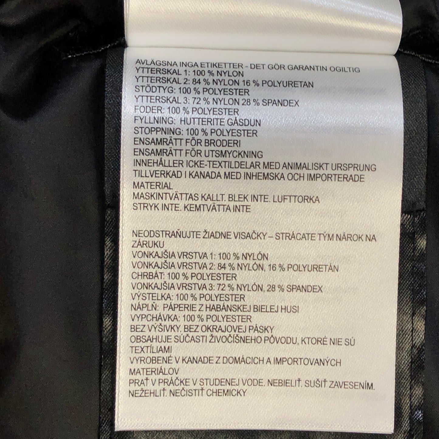 Canada Goose Black Quilted Down Puffer Jacket Size 2XS