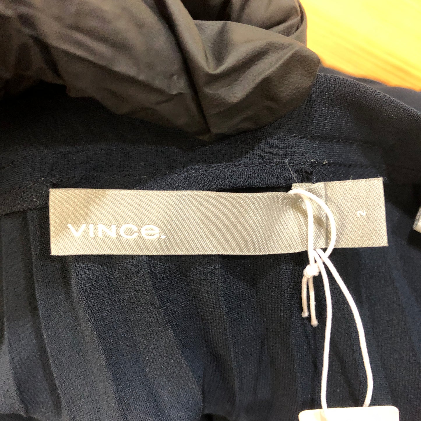 Vince Navy Blue Pleated Wide Leg Trousers Size 2
