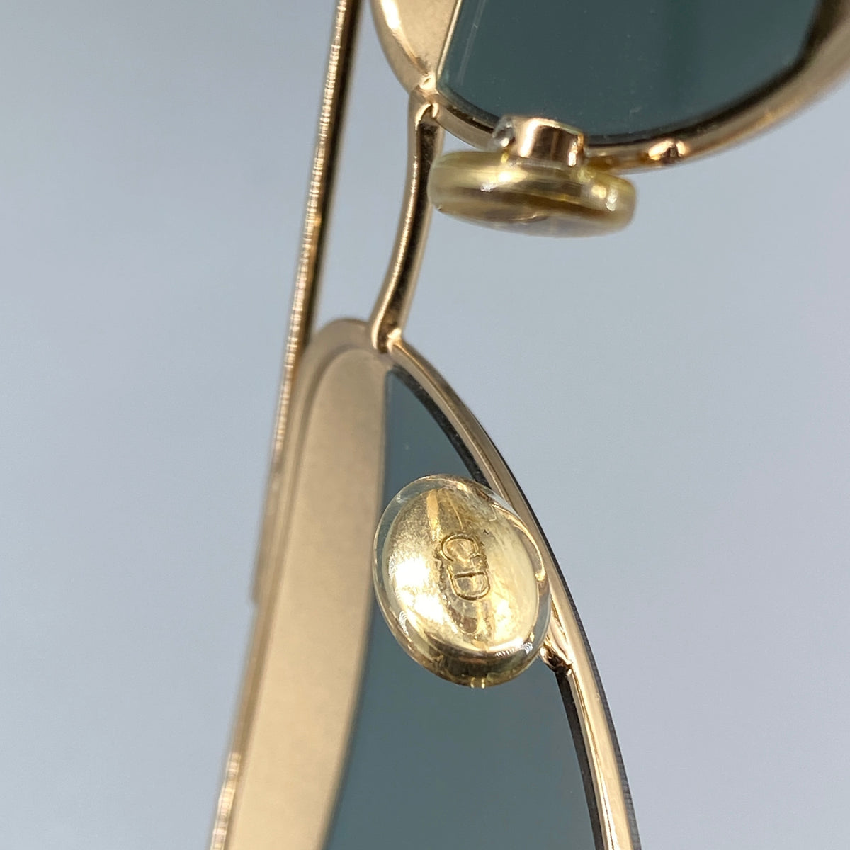 Christian Dior Aviator Sunglasses Gold Tone Frame