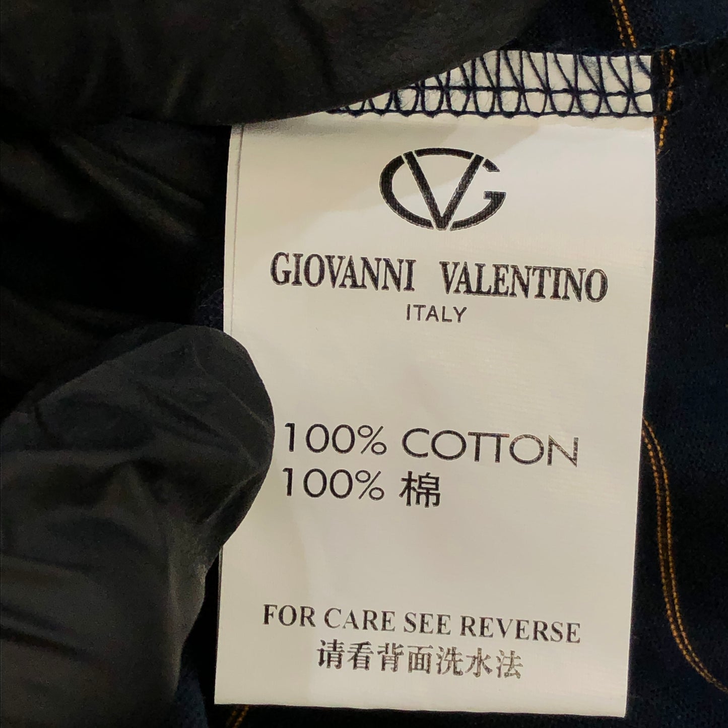 Giovanni Valentino Navy Blue Thin Stripe Short Sleeve Polo Shirt XXL