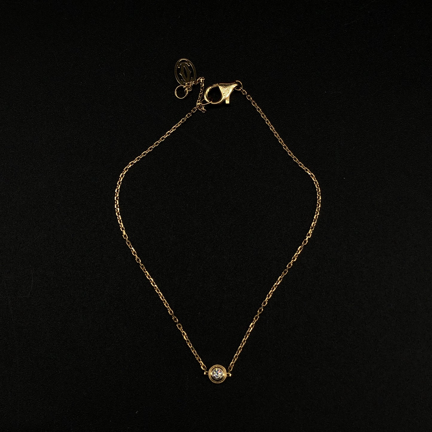 Cartier 750 Yellow Gold Single Diamond Chain Bracelet